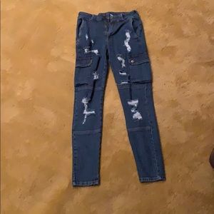 Cargo Distressed Jeans